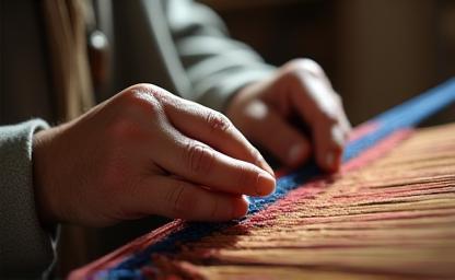 Local artisan weaving traditional fabric or crafts